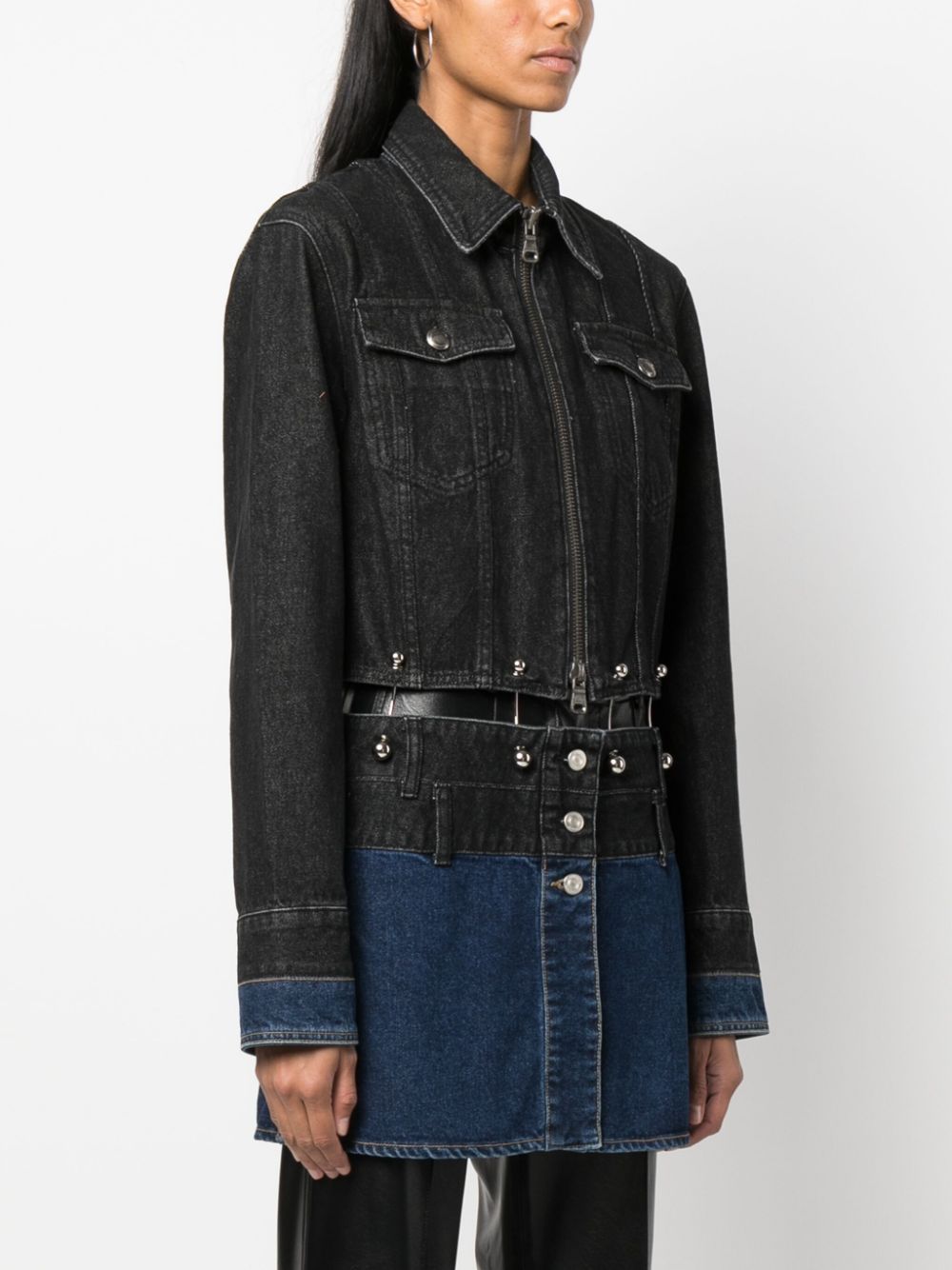 Black washed out denim clearance jacket